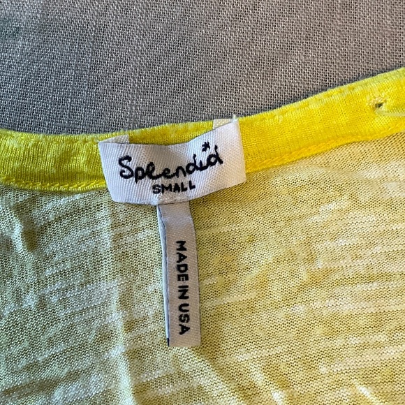 Splendid Yellow and Purple Striped Short Sleeve Top - Picture 5 of 7